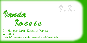 vanda kocsis business card